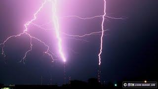 Retro Storms Shooting 35mm slides of upward lightning in Oklahoma City May 29 2001