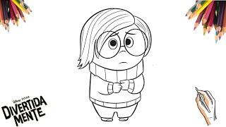 COMO DESENHAR A TRISTEZA  DIVERTIDA MENTE  HOW TO DRAW SAD INSIDE OUT  DISNEY  PIXAR