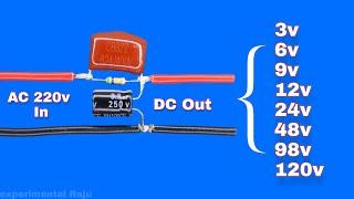 220 volt to 36912244898120180 v. DC LED driver Circuit without Transformer - Multi Output