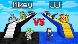 Mikey CRIMINAL vs JJ POLICE Bridge Survival Battle in Minecraft Maizen