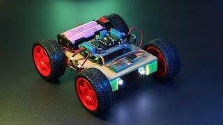 Arduino Bluetooth control car with Front & Back Lights using Arduino UNO L293D Motor Driver HC-05