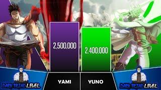 YAMI VS YUNO Power Levels I Black Clover Power Scale I Sekai Power Scale