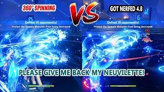 Neuvillette Spin to Win got Nerfed by Mihoyo on 4.8  Old vs New Comparison  Let him Roll Back