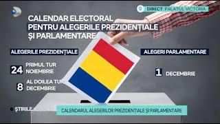 Stirile Kanal D - Calendarul alegerilor prezidentiale si parlamentare.  Editie de pranz