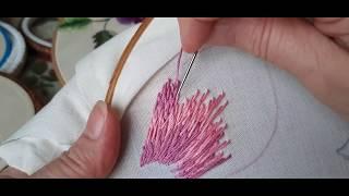 Вышивка гладью для начинающих. Основы техники. Stitch embroidery for beginners.