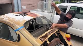 VW Beetle glass WINDSHIELD removal HOW TO