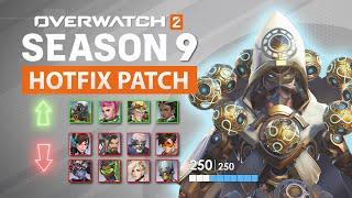 Zens HP is nerfed from 275 to 250  Overwatch 2 - Season 9 Hotfix Patch