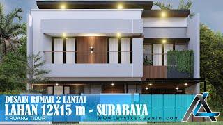 DESAIN RUMAH 12 X 15 METER I SURABAYA - RUMAH MODERN YANG NYAMAN DAN MEWAH COCOK UNTUK MILENIAL