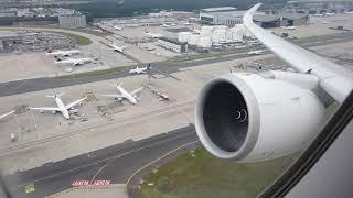 GREAT ENGINE SOUND Lufthansa A350-900 Takeoff from Frankfurt