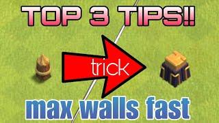 Secret Tips to Upgrade Walls fast in Clash of Clans  Tirck to max walls fast