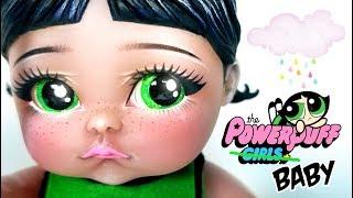 Doll Figurine Repaint BABY BUTTERCUP Power Puff Girls  Ooak Baby Doll Repaint