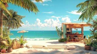 Beach Cafe with Soft Ocean Sounds and Relaxing Jazz Music to Relax  Bora Bora Vibes