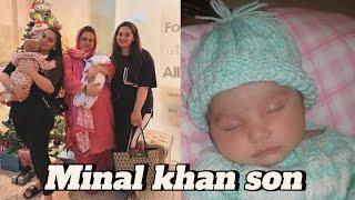 Minal khan son hassan face reveal  Minal khan video with her baby boy