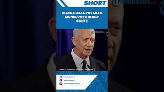 Warga di Gaza Palestina Merayakan Langkah Mundurnya eks Panglima Militer Benny Gantz