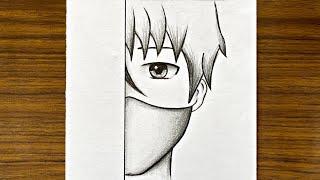 Easy anime drawing   How to draw anime step by step  Easy drawing for beginners