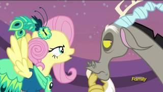 Discord and Fluttershy arguing full scene