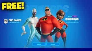 How to get INCREDIBLES Skins for FREE in Fortnite Mr Incredible Mrs Incredible Frozone