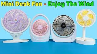 Mini Desk Fan Rechargeable Portable Small Fan - Enjoy The Strong Wind  Unboxing And Review