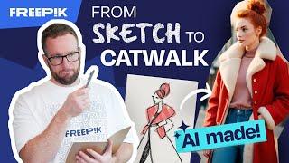 Are you a FASHION DESIGNER? Bring your sketch to life with Freepik AI