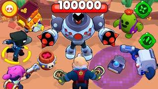 100000 DAMAGE to the ROBOT BOSS  The most powerful brawler