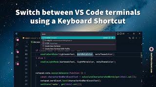 Switch between VS Code terminals using a Keyboard Shortcut