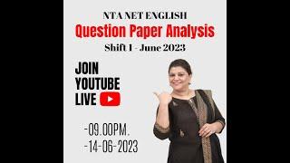 NET English Question Paper Analysis  Shift 1  June 2023