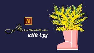 HOW TO DRAW A MIMOSA WITH UGG IN ADOBE ILLUSTRATOR