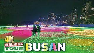 4K WALKING TOUR 해운대 빛축제 하늘 위의 바다 X THE SKY 구남로 Night view Haeundae Lighting Festival BUSAN KOREA