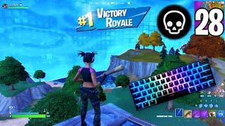 28 Elimination Solo Squads Gameplay  Full Game + Keyboard Sounds Fortnite Chapter 4 Season 2