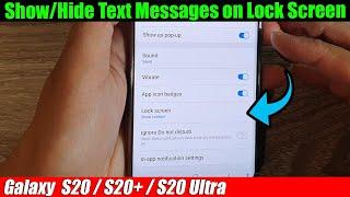 Galaxy S20S20+ How to ShowHide Text Messages on Lock Screen