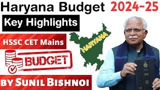 haryana budget 2024 25  haryana budget session 2024  haryana budget for hssc cet mains  stariq