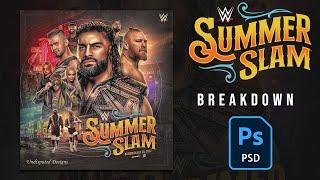 SummerSlam 2022 Custom Poster Layer Breakdown PSD Breakdown.