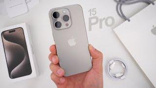 iPhone 15 Pro Unboxing Hands-On & First Impressions Natural Titanium