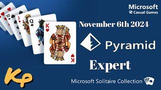 Microsoft Solitaire Collection - Daily Challenge - Pyramid Expert - November 6th 2024 - 2024-11-06