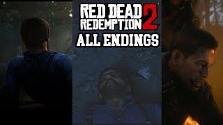 All Four Endings Red Dead Redemption 2  Two Bad And Two Arthur Morgan Death
