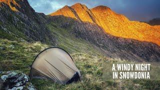 Solo Windy Wild Camp in the Welsh Mountains  Hilleberg Enan  Jetboil Cooking  Snowdonia