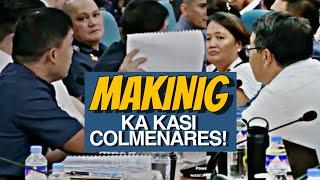 Kulang nalang lHATAW ni HEPE yung FOLDER nya sa mukha ni COLMENARES  Di kasi NAKIKINIG puro DADA