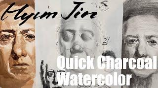 Quick Charcoal & water color - Hyunjin Kim