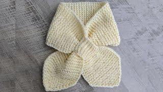Easy Keyhole Pull-Through Knit Scarf for Beginners