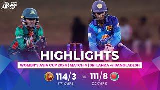 Sri Lanka W vs Bangladesh W  ACC Womens Asia Cup  Match 4  Highlights