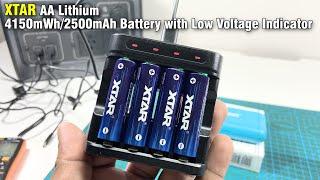 XTAR AA Lithium Battery Charger with Low Voltage Indicator 2500mAh