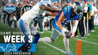 Detroit Lions vs. Carolina Panthers   2023 Preseason Week 3 Game Highlights