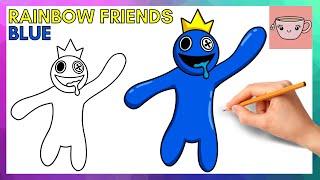 How To Draw Blue from Roblox Rainbow Friends  Cute Easy Step By Step Drawing Tutorial