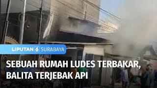 Dua Balita dan Seorang PerempuanTerjebak Api  Liputan 6 Surabaya