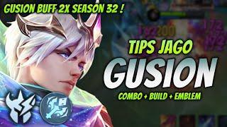 CARA MAIN GUSION 2× BUFF  BUILD & EMBLEM GUSION TERSAKIT 2024   GUSION JUNGLER GAMEPLAY