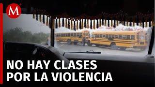 Matamoros amanece con bloqueos y ponchallantas suspenden clases