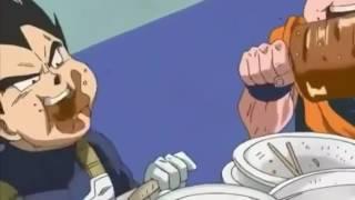 when goku and vegeta eating