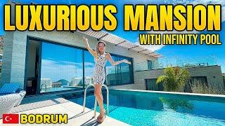 Inside The LUXURIOUS BODRUM MANSION with Infinity Pool  BODRUM TURKEY MANSION TOUR