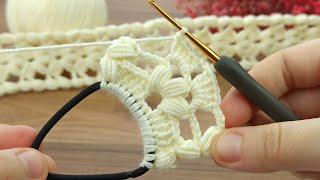 Thats incredible...  very easy filled crochet hair band making #crochet #knitting