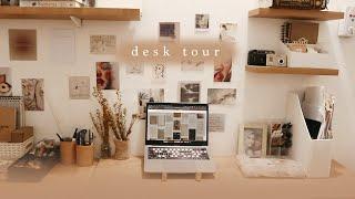 Decorating my aesthetic and minimalist cozy working space shopee haul + desk tour  Indonesia